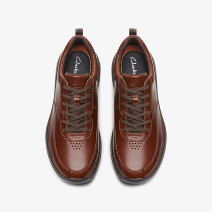 Clarks Pro Lace Dark Tan Leather | Clarks on Sale