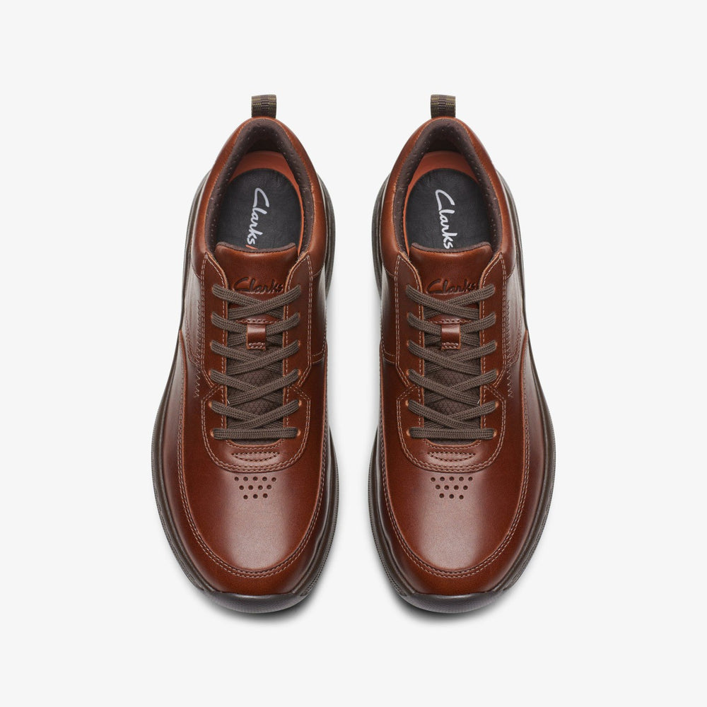 Clarks Pro Lace Dark Tan Leather | Clarks on Sale