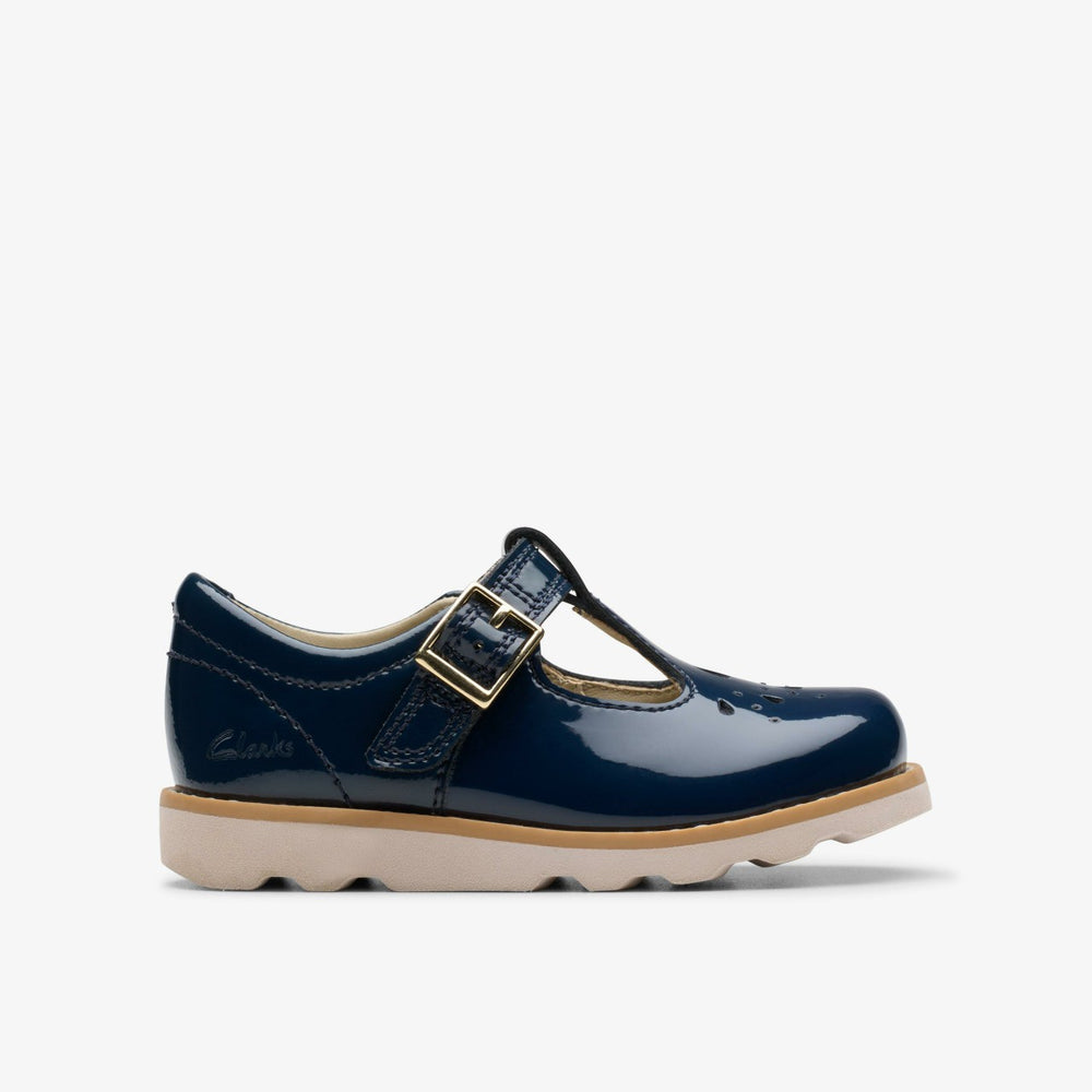 Crown Print Toddler Navy Patent | Clarks on Sale