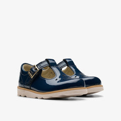 Crown Print Toddler Navy Patent | Clarks on Sale