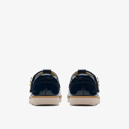 Crown Print Toddler Navy Patent | Clarks on Sale