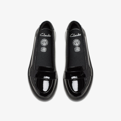 Scala Loafer Kid Black Patent | Clarks online