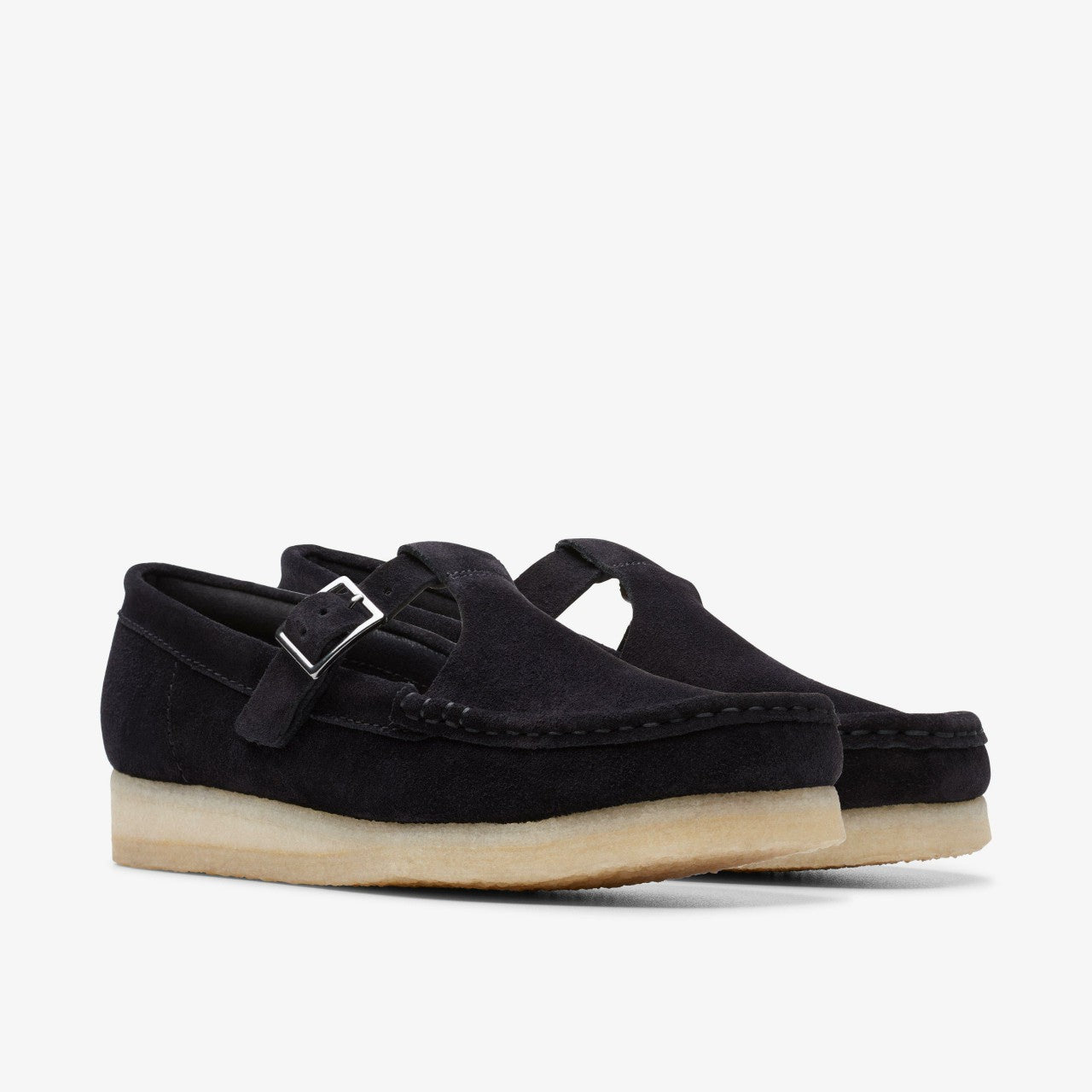 Wallabee T Bar Black Suede | Clarks on Sale