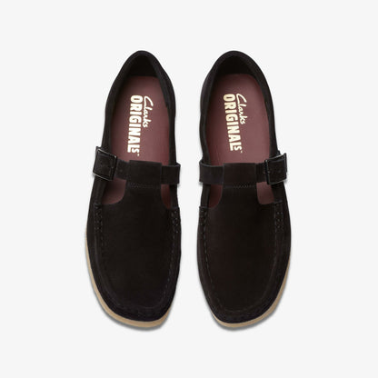 Wallabee T Bar Black Suede | Clarks on Sale