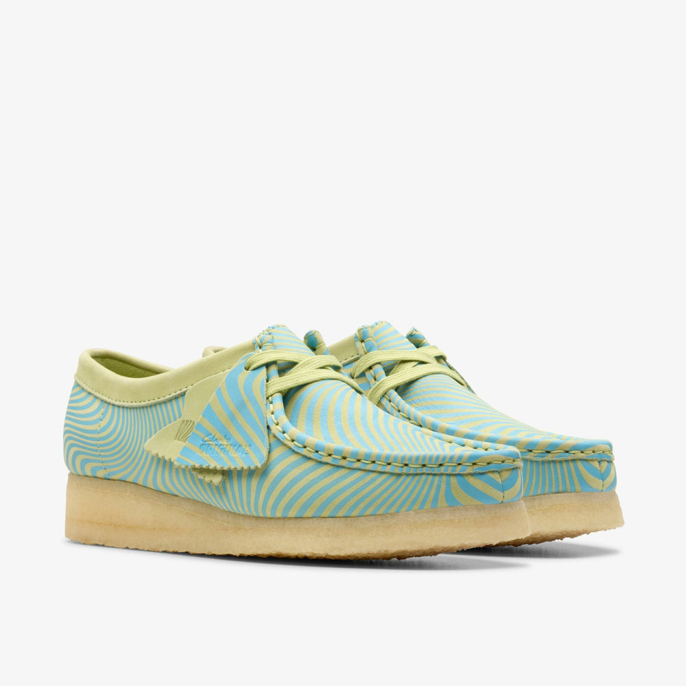 Wallabee Blue/Lime Print | Clarks online