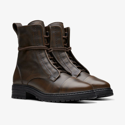 Rixley Lace Dark Brown Leather | Clarks for sale