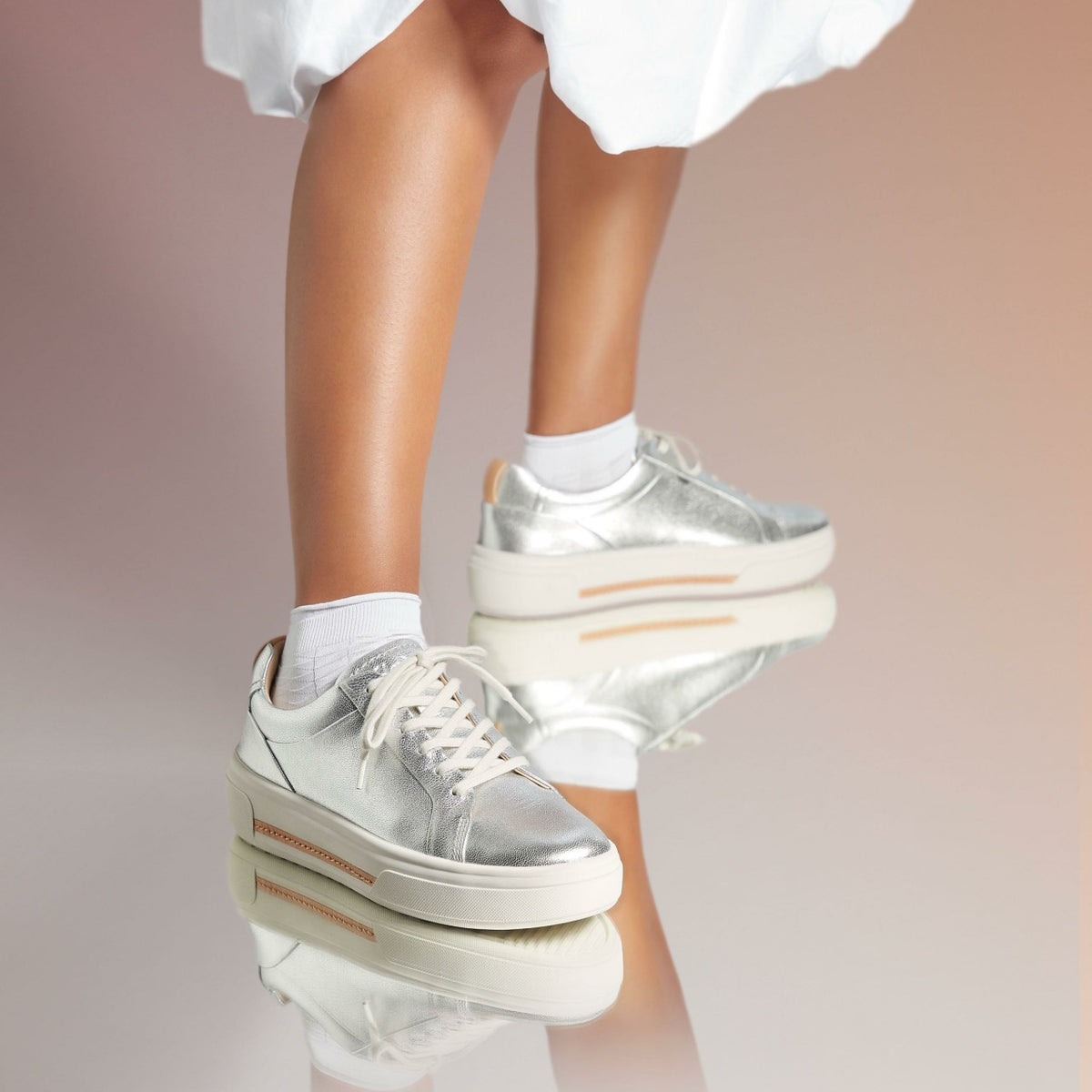 Hollyhock Walk Silver Leather | Clarks for sale
