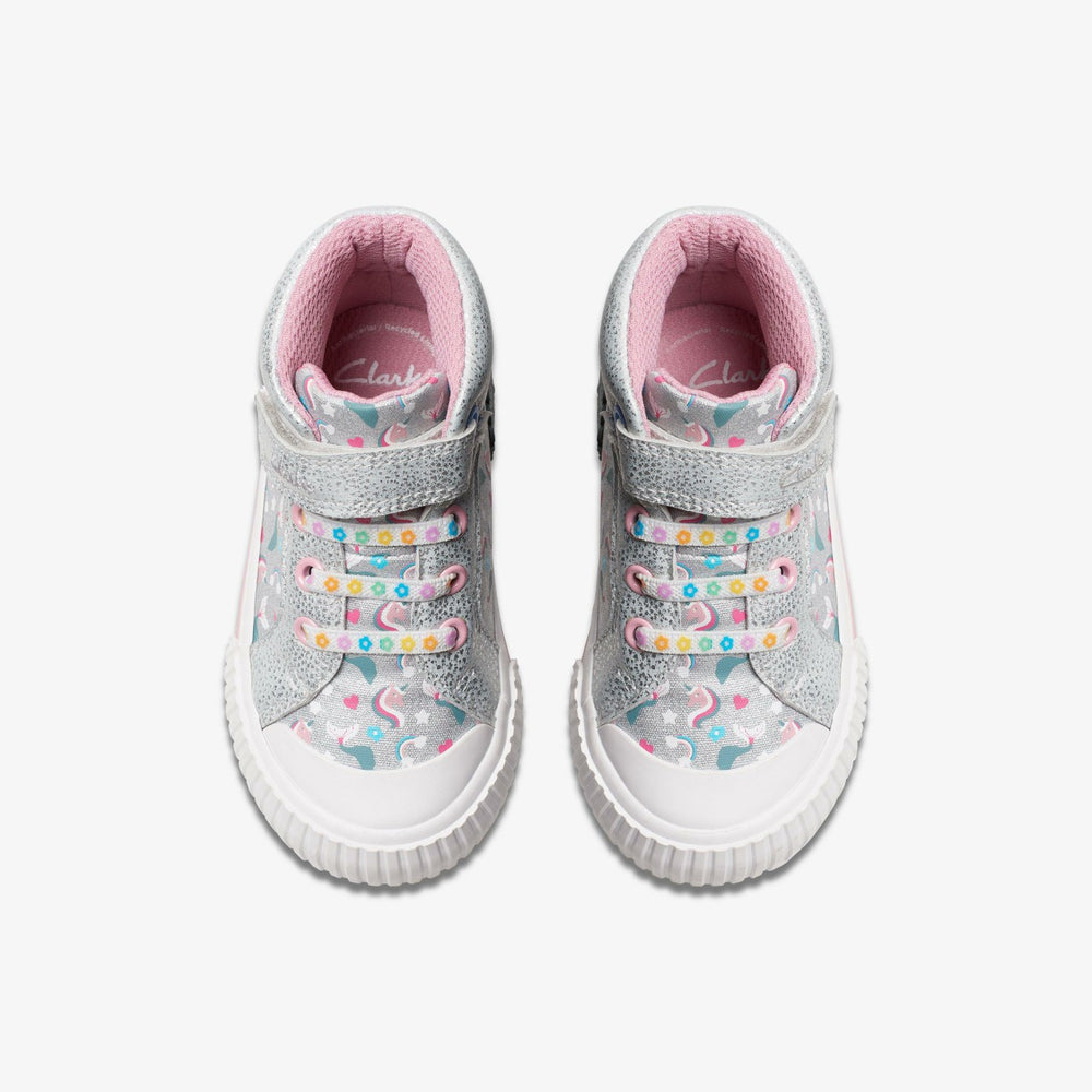 Foxing Halo Hi Toddler Silver | Clarks Sale