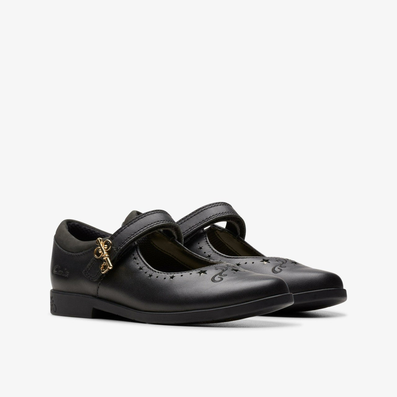 Lock Magic Kid Black Leather | Clarks on Sale