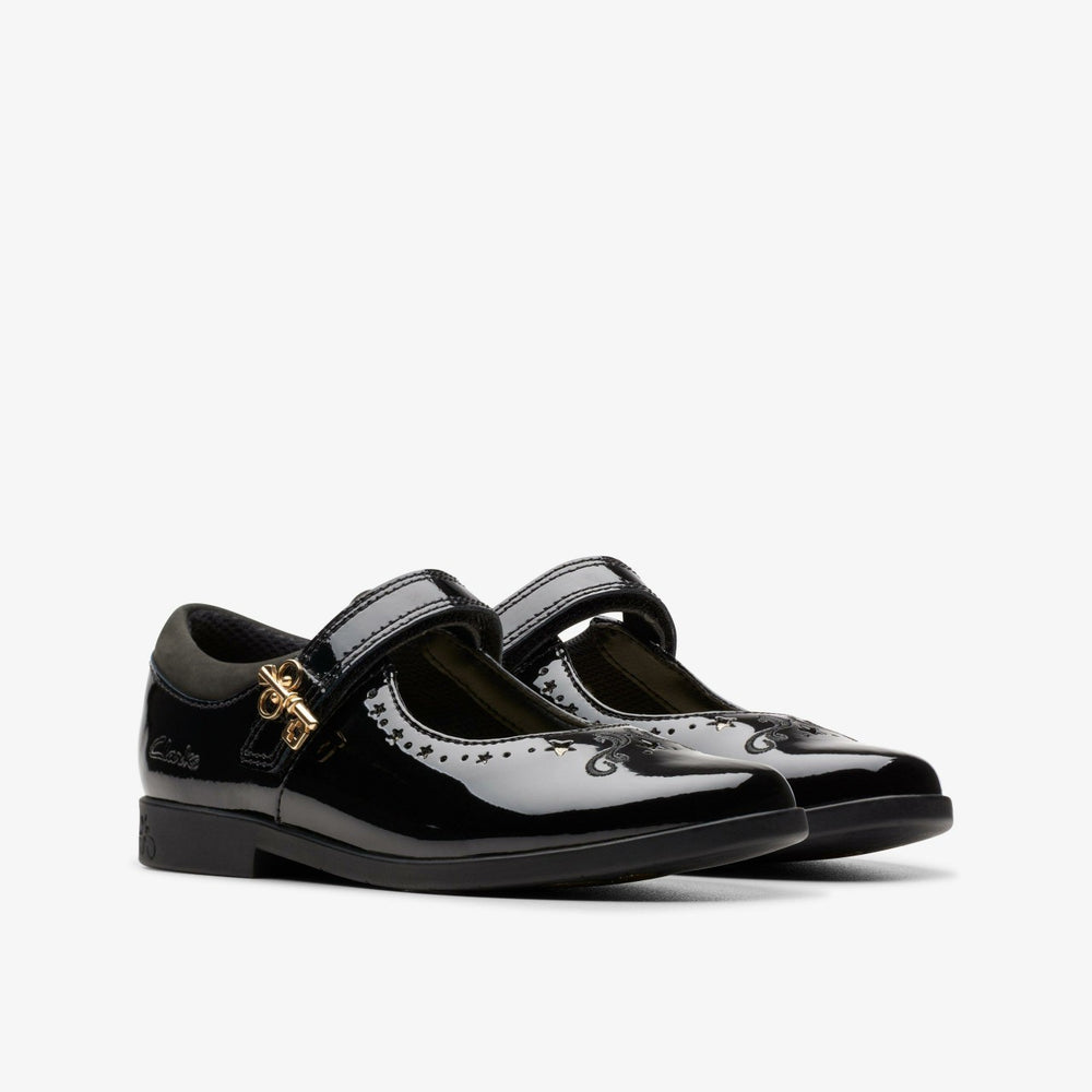 Lock Magic Kid Black Patent | Clarks for sale