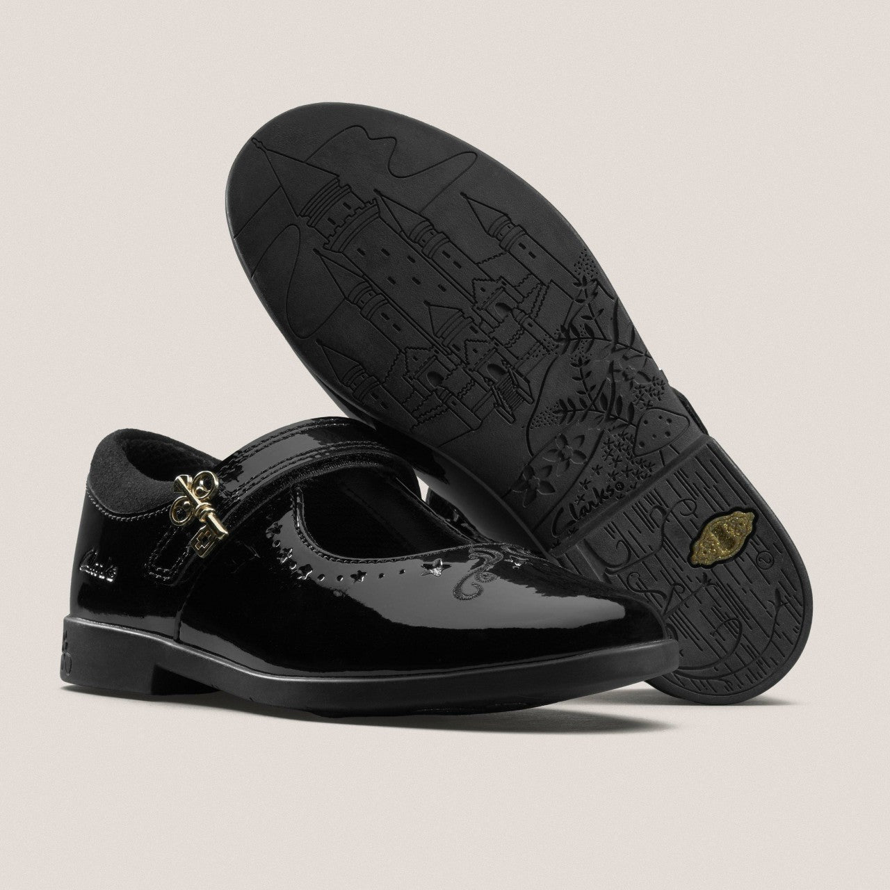Lock Magic Kid Black Patent | Clarks for sale