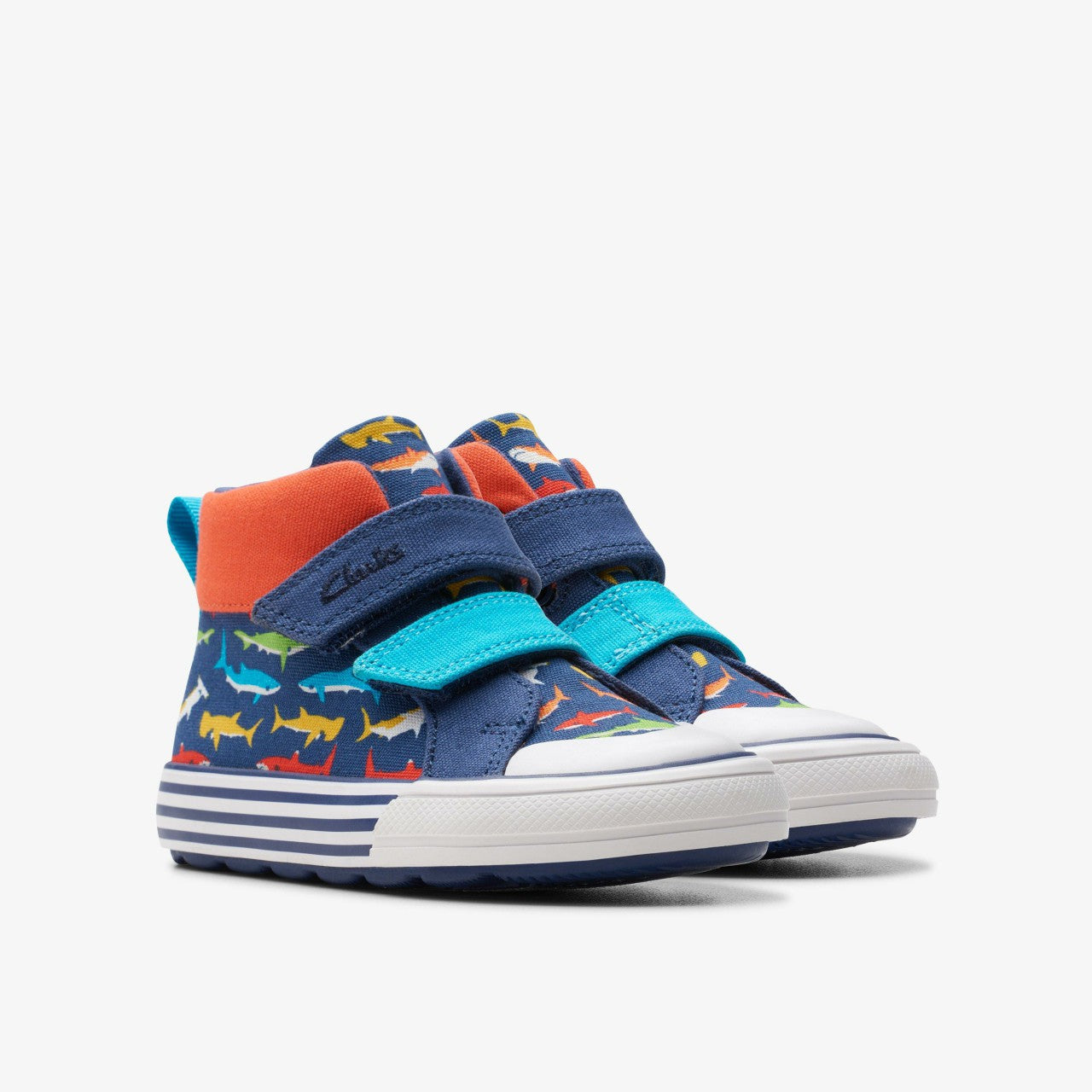 Foxing Save Hi Toddler Navy Print | Clarks for sale