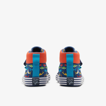 Foxing Save Hi Toddler Navy Print | Clarks for sale
