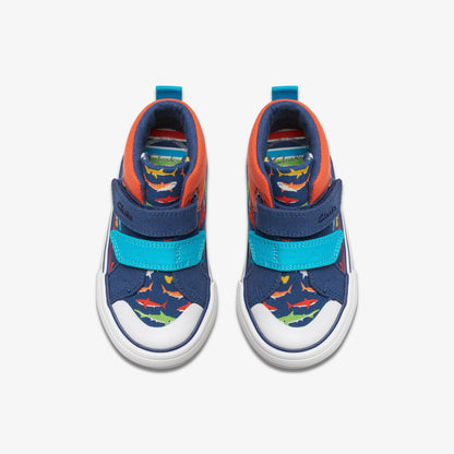 Foxing Save Hi Toddler Navy Print | Clarks for sale