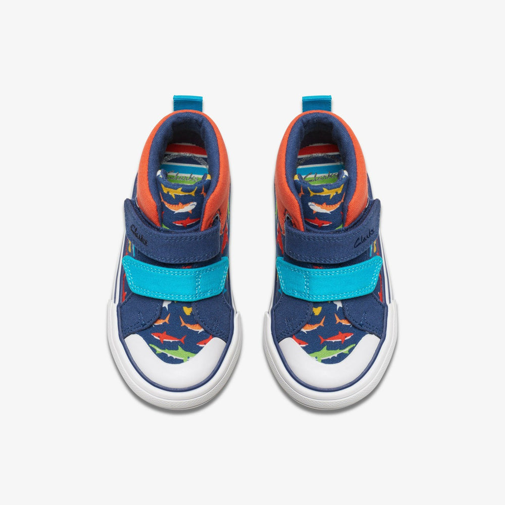 Foxing Save Hi Toddler Navy Print | Clarks for sale