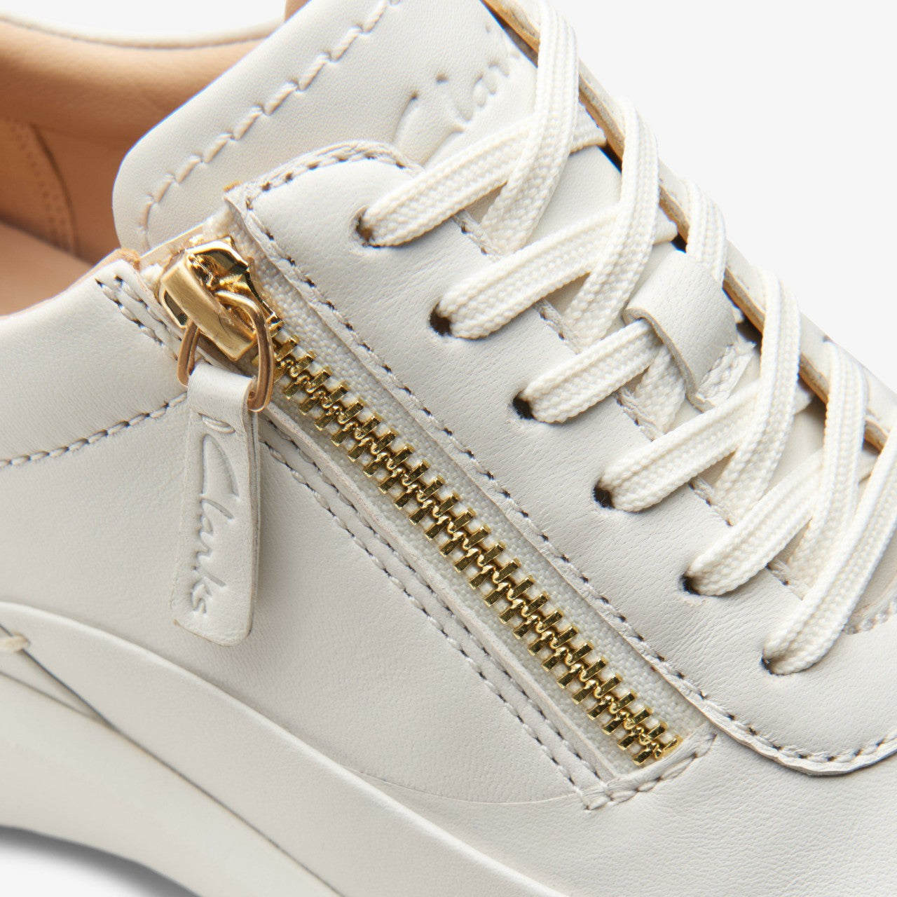 Tivoli Zip Off White Leather | Clarks discount