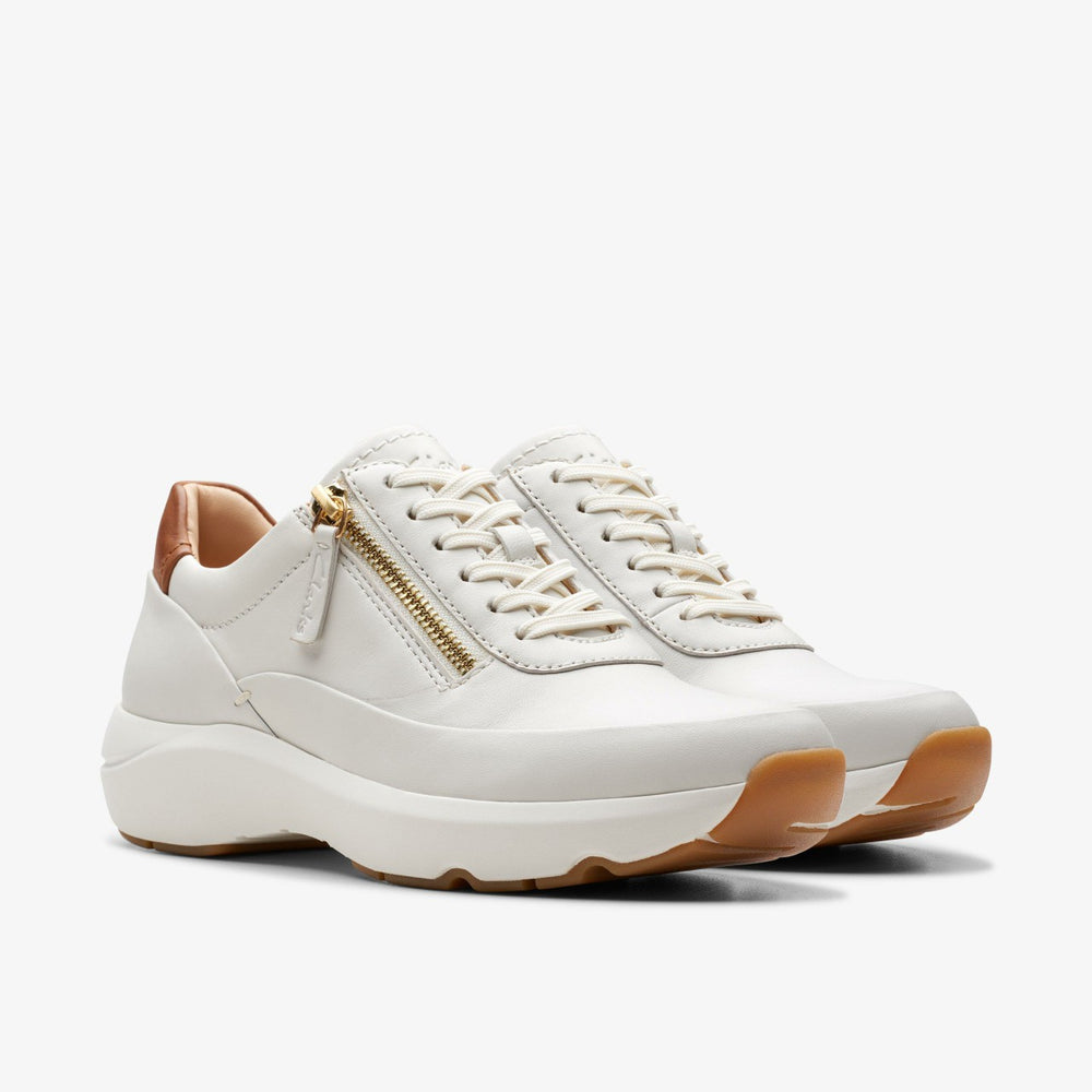 Tivoli Zip Off White Leather | Clarks discount