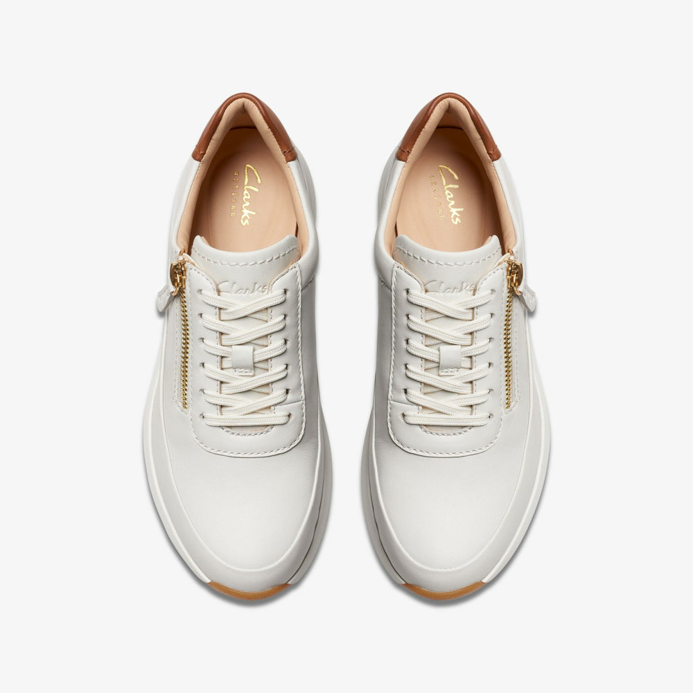 Tivoli Zip Off White Leather | Clarks discount
