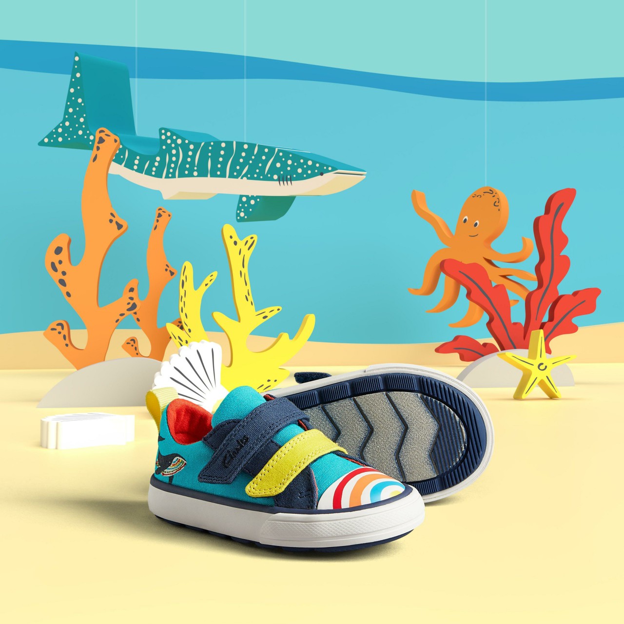 Foxing Ocean Toddler Blue Multicolour | Clarks online