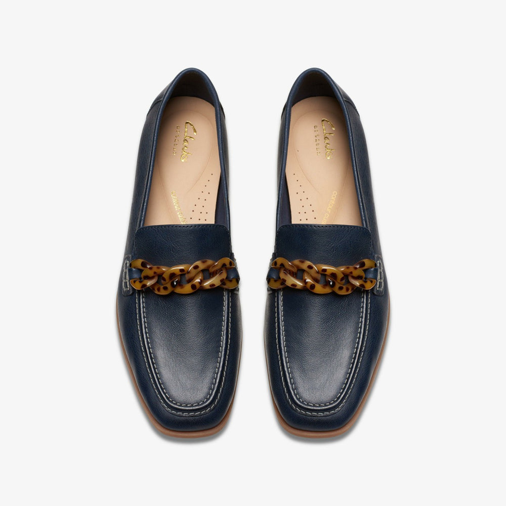 Sarafyna Iris Loafer Navy Leather | Clarks Sale