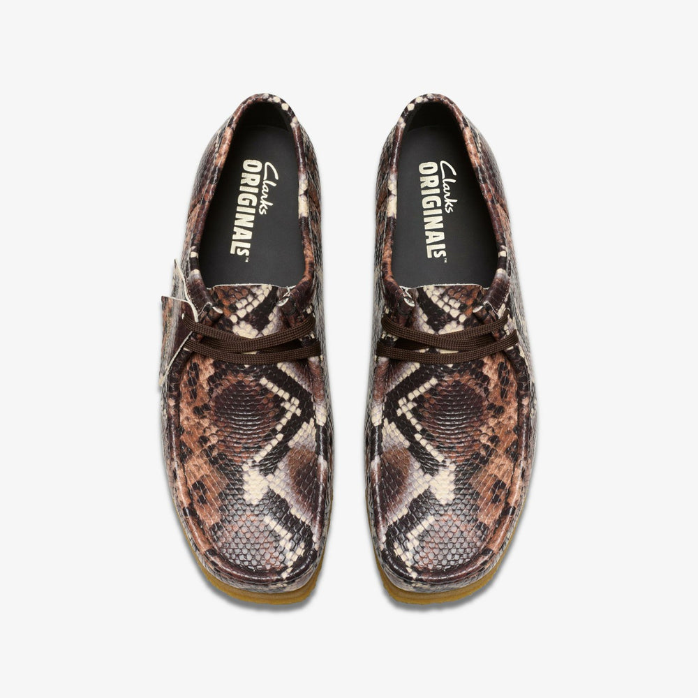 Wallabee Brown Snake Print | Clarks on Sale
