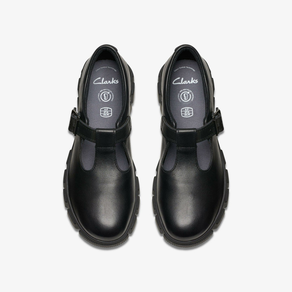 Evyn Bar Youth Black Leather | Clarks Sale