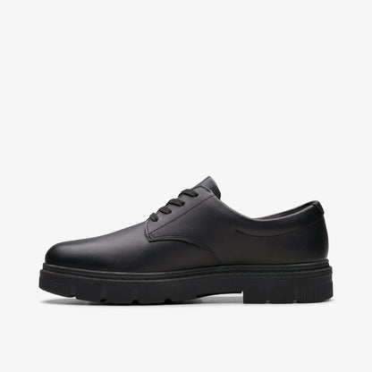 Lorcam Loop Youth Black Leather | Clarks Sale