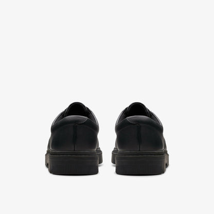 Lorcam Loop Youth Black Leather | Clarks Sale