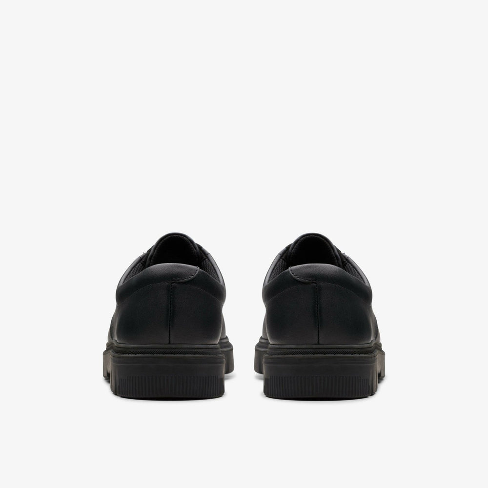 Lorcam Loop Youth Black Leather | Clarks Sale