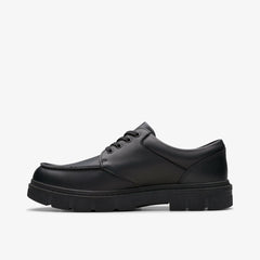 Lorcam Edge Youth Black Leather | Clarks on Sale