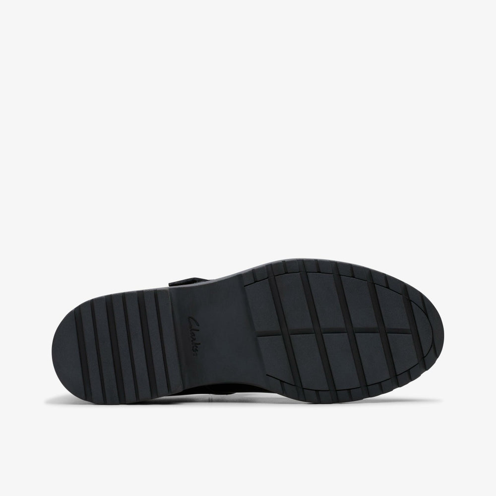 Loxham Bar Youth Black Patent | Clarks discount