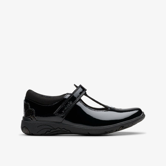 Relda Gem Kid Black Patent | Clarks discount