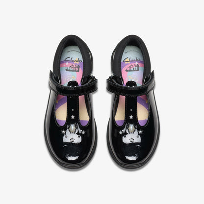 Relda Gem Kid Black Patent | Clarks discount