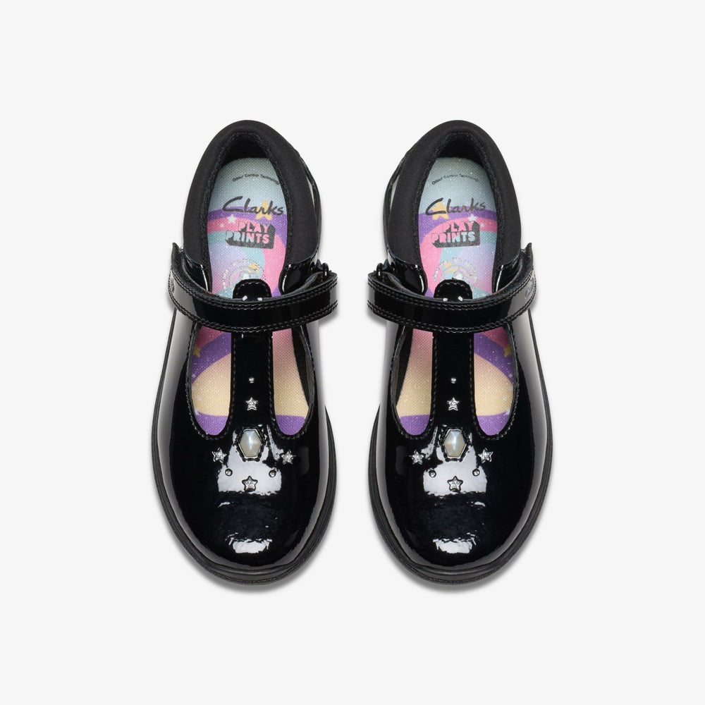 Relda Gem Kid Black Patent | Clarks discount