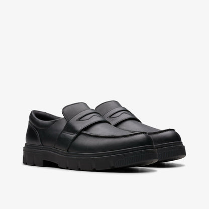 Lorcam Craft Youth Black Leather | Clarks on Sale