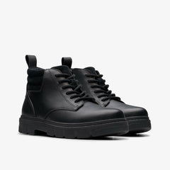 Lorcam Trail Youth Black Leather | Clarks outlet