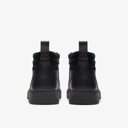 Lorcam Trail Youth Black Leather | Clarks outlet