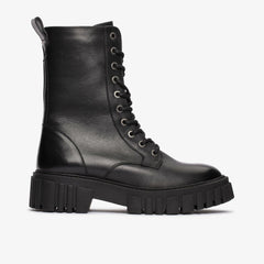 Page Lace Boot Black Leather | Clarks for sale