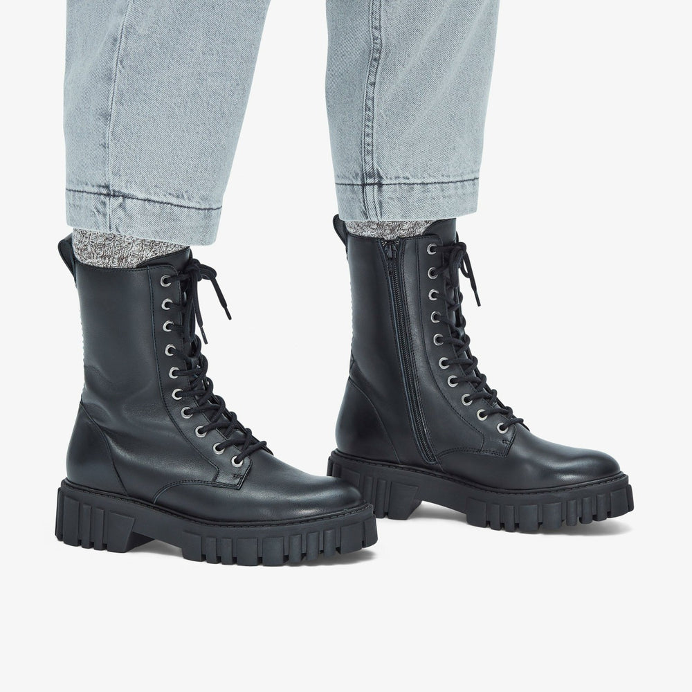 Page Lace Boot Black Leather | Clarks for sale