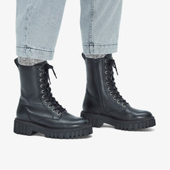 Page Lace Boot Black Leather | Clarks for sale