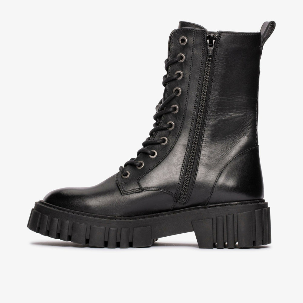 Page Lace Boot Black Leather | Clarks for sale