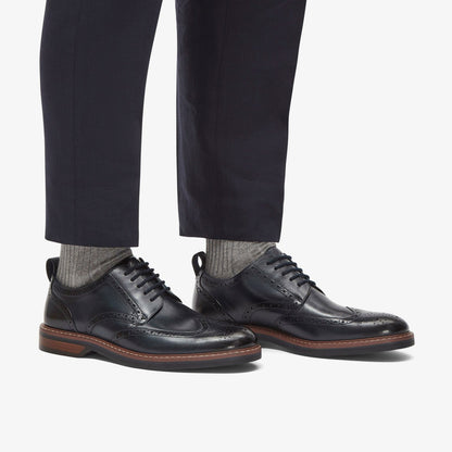 Aldwin Limit Brogue Navy Leather | Clarks on Sale