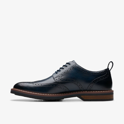 Aldwin Limit Brogue Navy Leather | Clarks on Sale