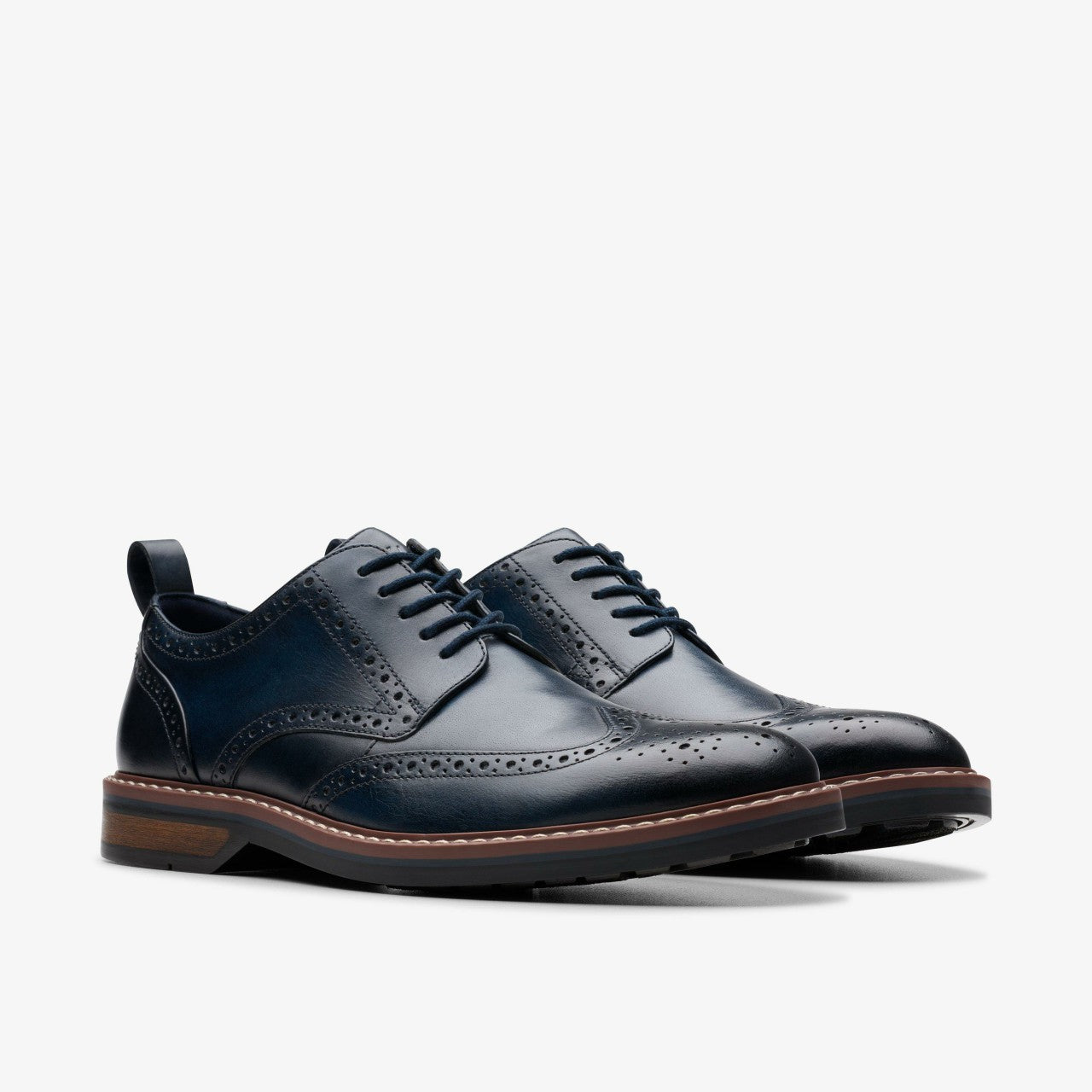 Aldwin Limit Brogue Navy Leather | Clarks on Sale