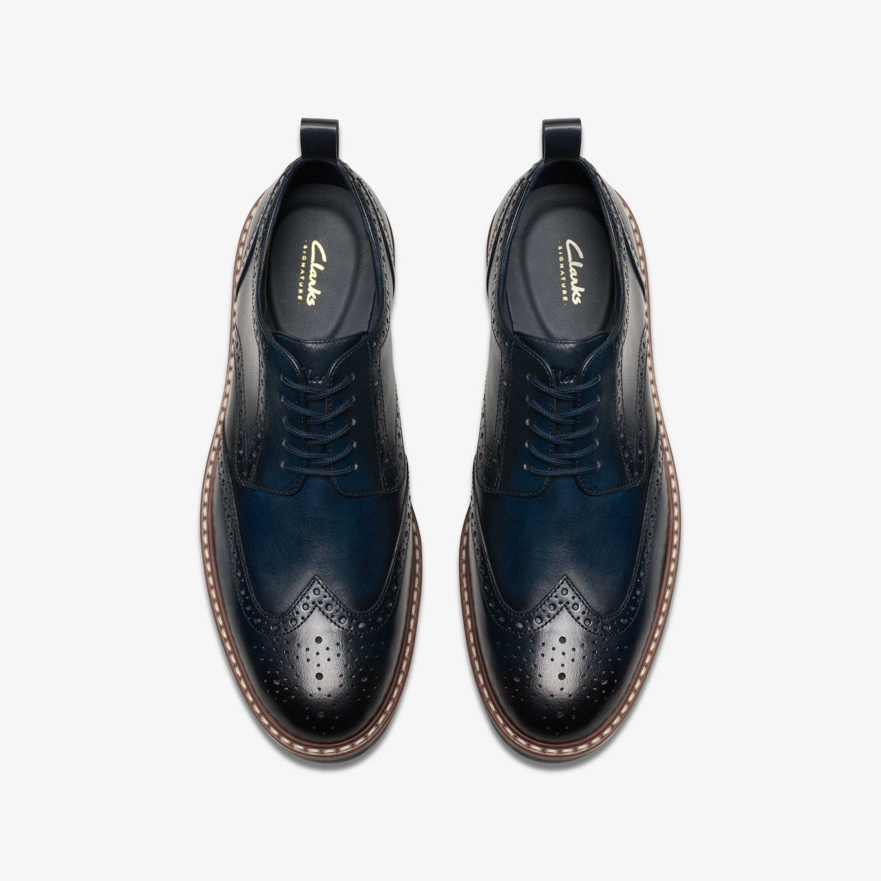 Aldwin Limit Brogue Navy Leather | Clarks on Sale