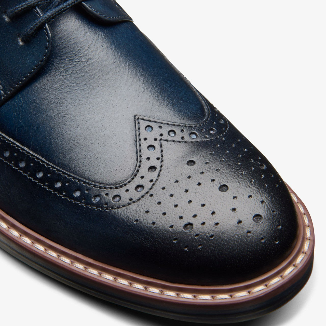 Aldwin Limit Brogue Navy Leather | Clarks on Sale
