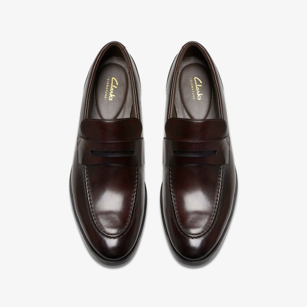 Brandon Step Loafer Dark Brown Leather | Clarks discount