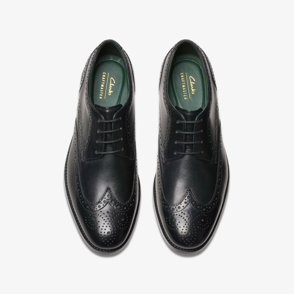Craft James Tip Brogue Black Leather | Clarks on Sale
