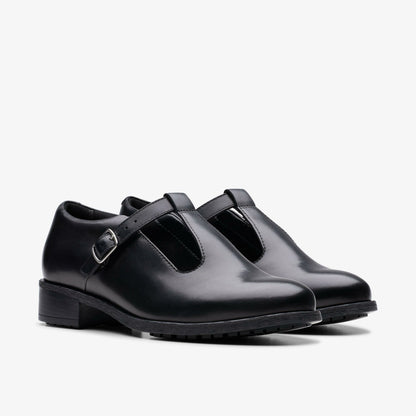 Havisham Bar Black Leather | Clarks outlet