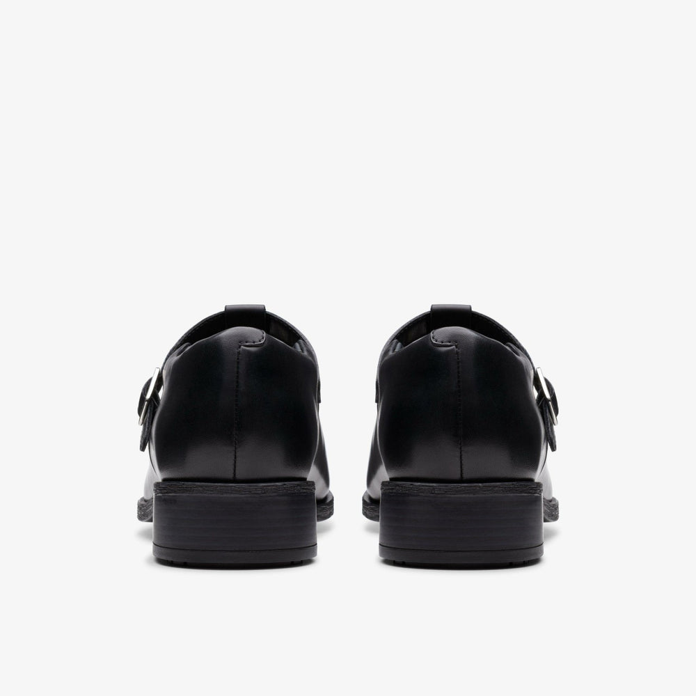 Havisham Bar Black Leather | Clarks outlet